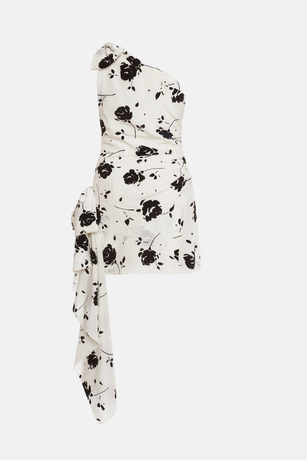 Alessandra Rich ROSE PRINT MINI DRESS