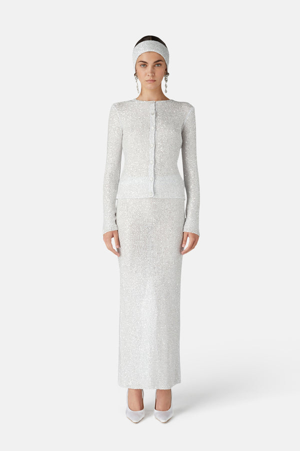 Alessandra Rich SEQUIN LONG SKIRT