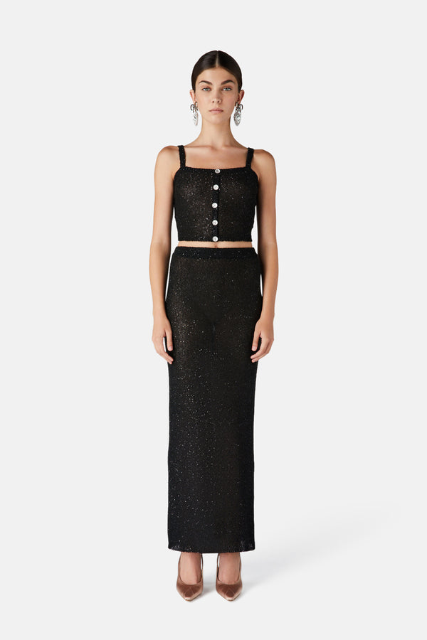 Alessandra Rich SEQUIN LONG SKIRT