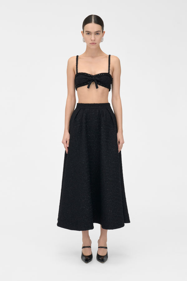 Alessandra Rich SEQUIN TWEED LONG SKIRT