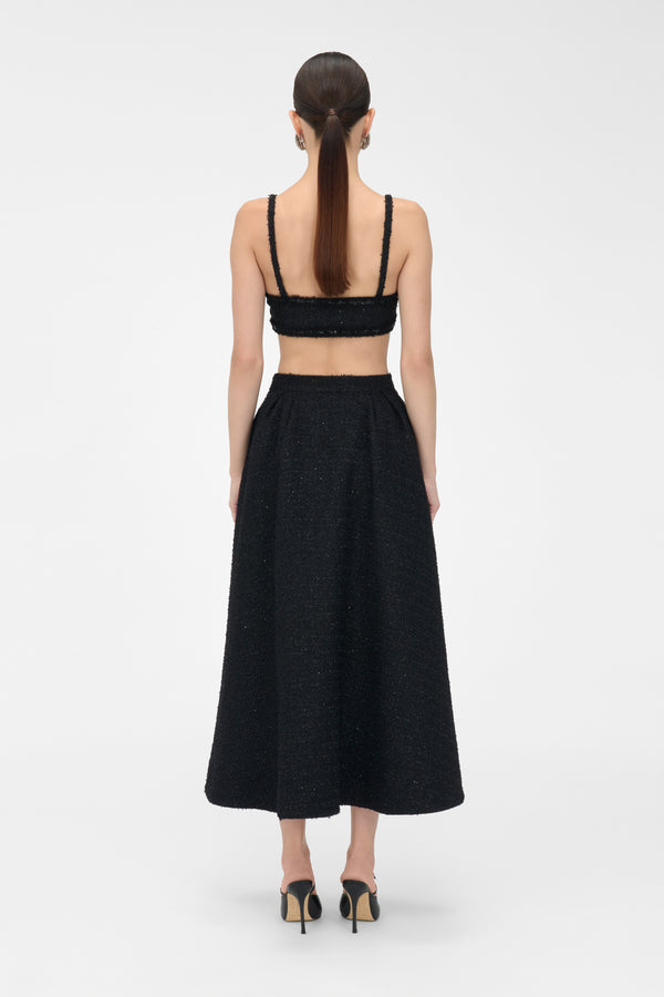 Alessandra Rich SEQUIN TWEED LONG SKIRT