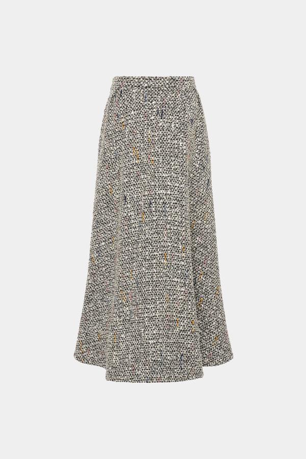 alessandra rich SEQUIN TWEED LONG SKIRT