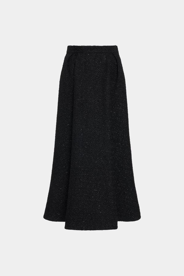 alessandra rich SEQUIN TWEED LONG SKIRT