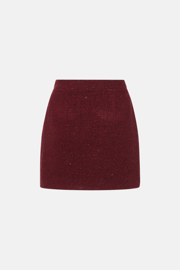 Alessandra Rich SEQUIN TWEED MINI SKIRT