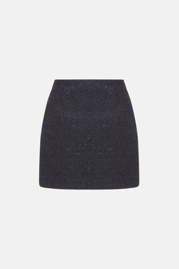 alessandra rich SEQUIN TWEED MINI SKIRT