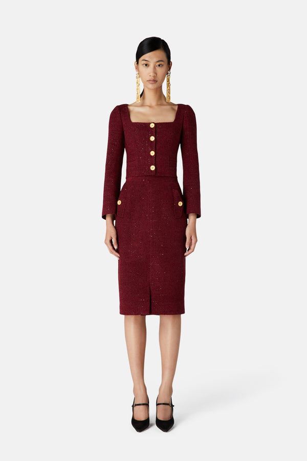 Alessandra Rich SEQUIN TWEED SKIRT