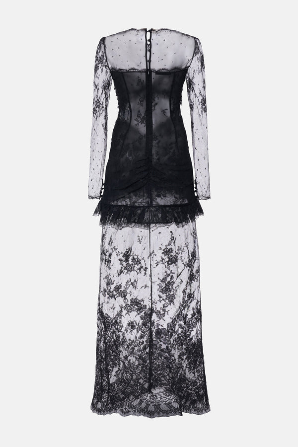 Alessandra Rich SHEER LACE DRESS
