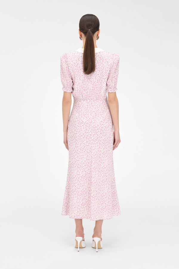 Alessandra Rich SMALL FLOWER DRESS WITH COLLAR