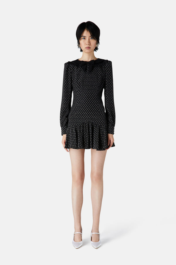 Alessandra Rich SMALL FLOWER PRINT MINI DRESS