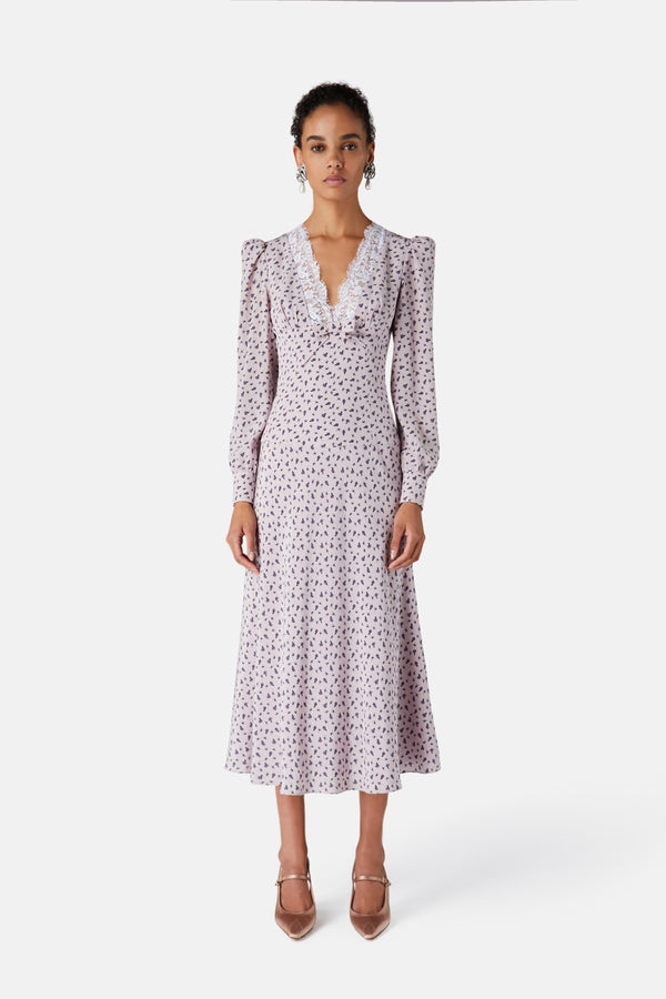 Alessandra Rich SMALL ROSE PRINT DRESS