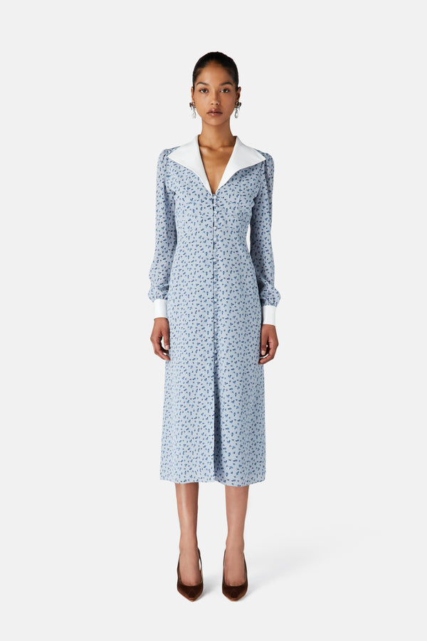 Alessandra Rich SMALL ROSE PRINT DRESS