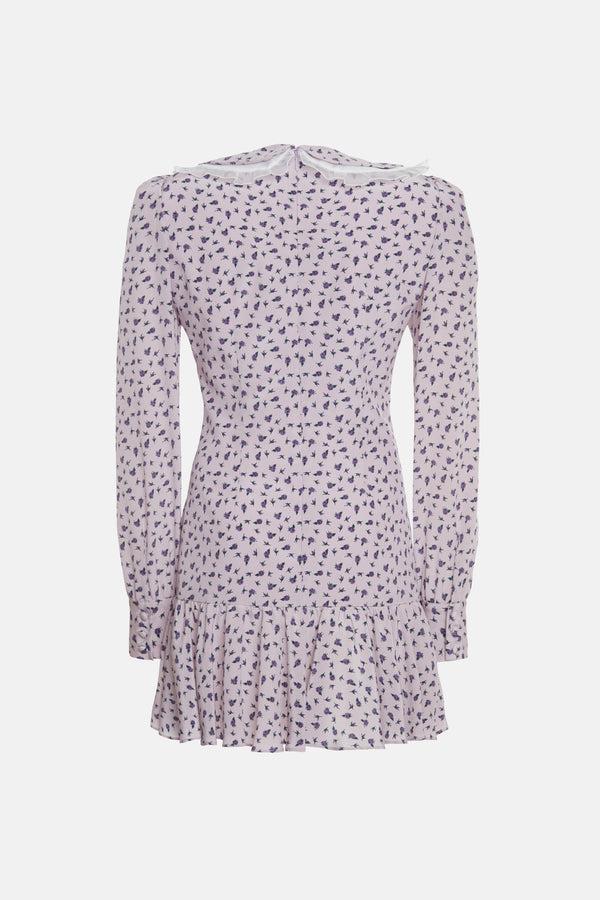 alessandra rich SMALL ROSE PRINT MINI DRESS