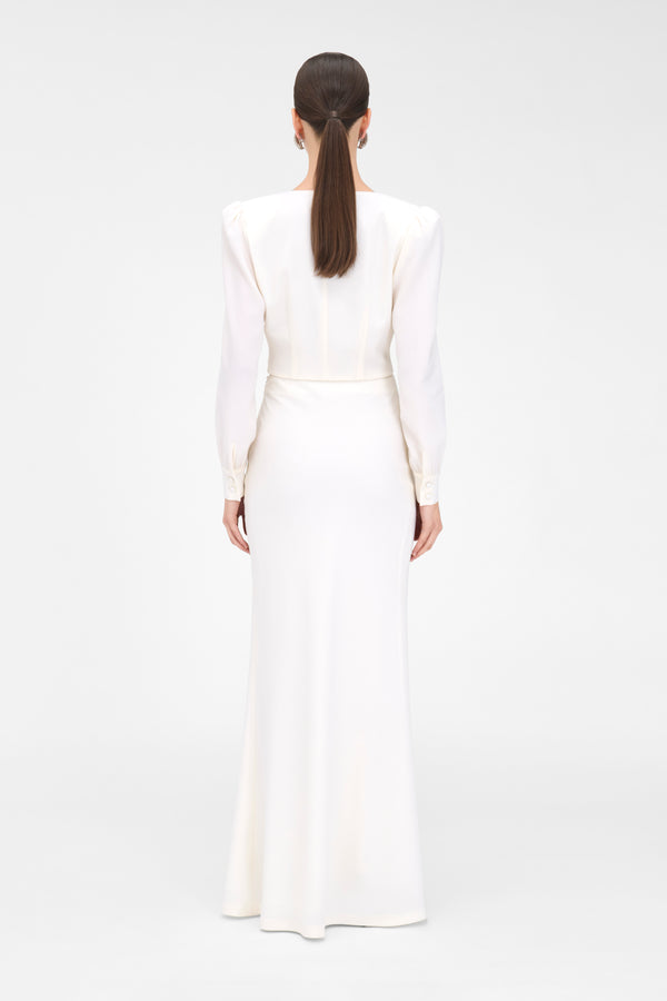 Alessandra Rich WOOL CREPE LONG SKIRT