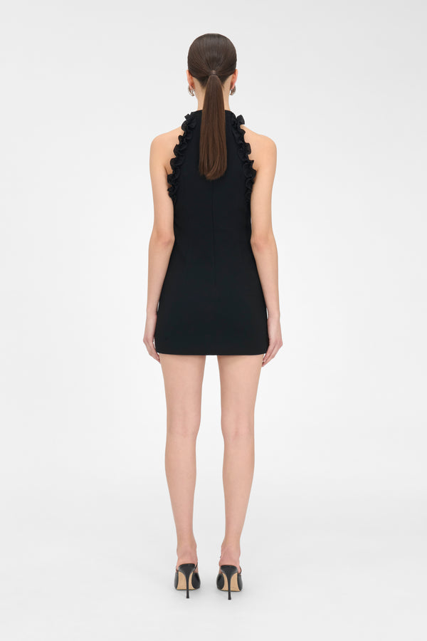 Alessandra Rich WOOL CREPE MINI DRESS WITH BOW