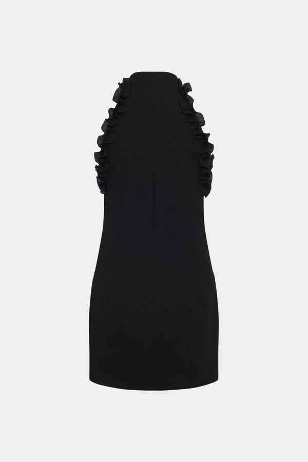 alessandra rich WOOL CREPE MINI DRESS WITH BOW