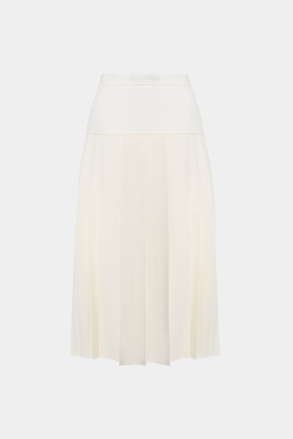 Alessandra Rich WOOL CREPE PLEATED SKIRT