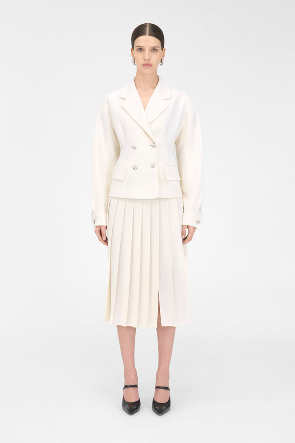 Alessandra Rich WOOL CREPE PLEATED SKIRT