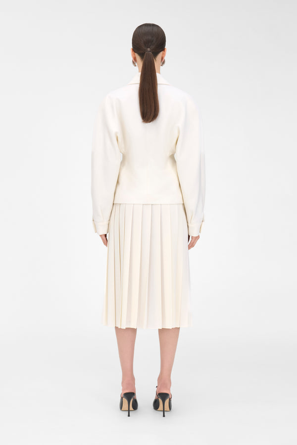 Alessandra Rich WOOL CREPE PLEATED SKIRT