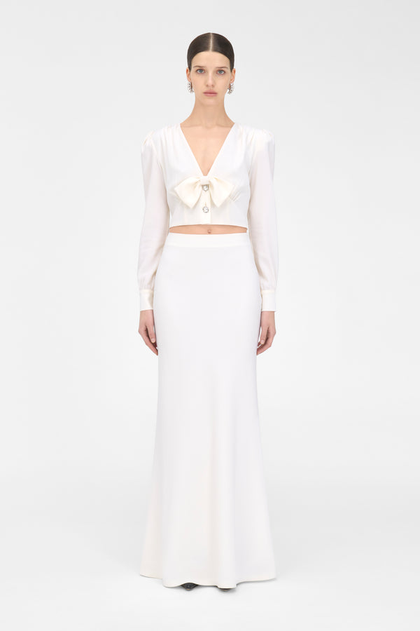 Alessandra Rich WOOL CREPE TOP