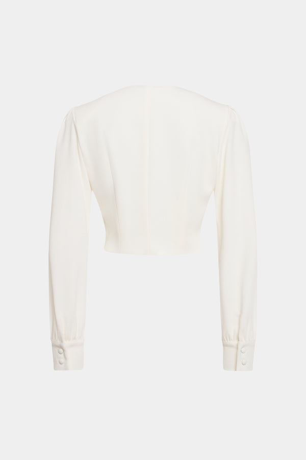 alessandra rich WOOL CREPE TOP