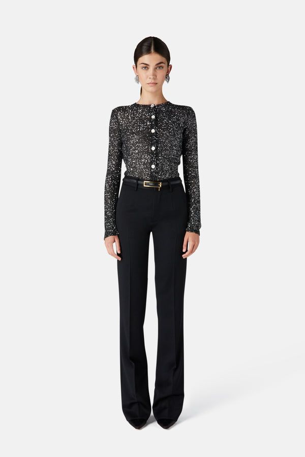 Alessandra Rich WOOL SATIN TROUSERS