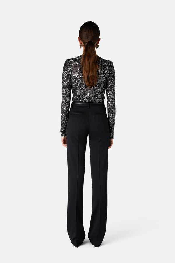 Alessandra Rich WOOL SATIN TROUSERS