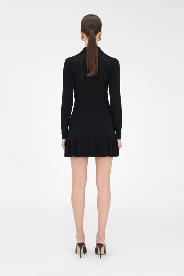 Alessandra Rich COTTON AND CASHMERE BLEND MINI SKIRT