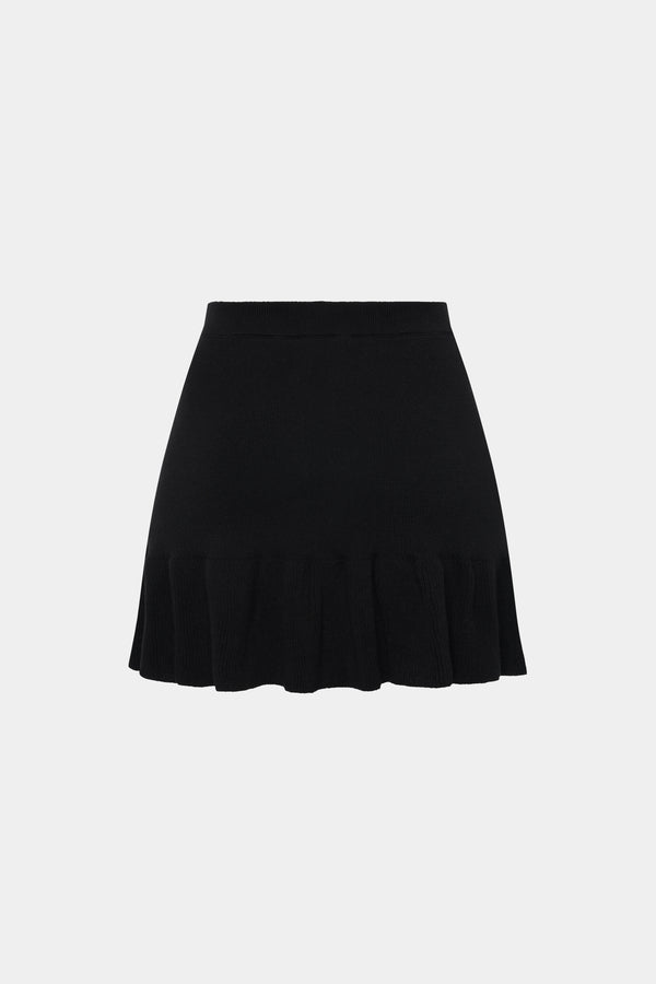 alessandra rich COTTON AND CASHMERE BLEND MINI SKIRT