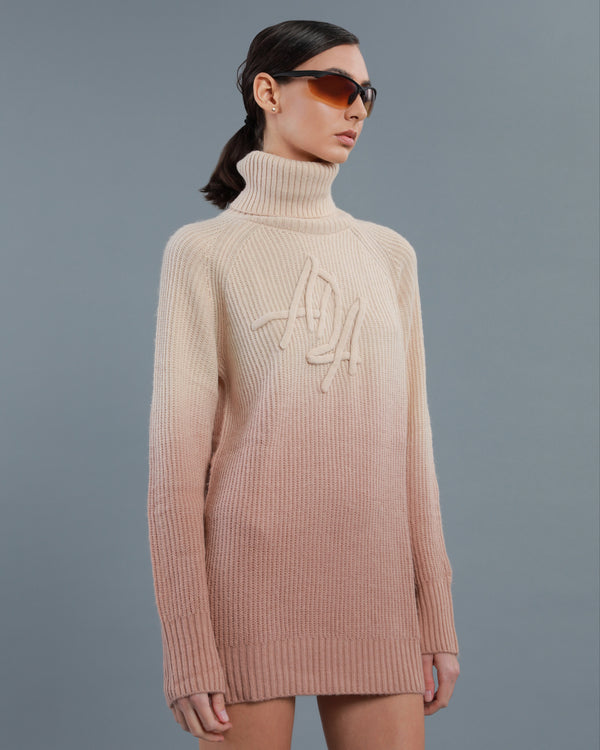 Alessandro Dell´acqua ADA Gradient Wool Blend Sweater Beige