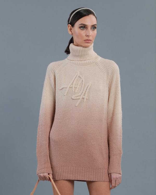 Alessandro Dell´acqua ADA Gradient Wool Blend Sweater Beige