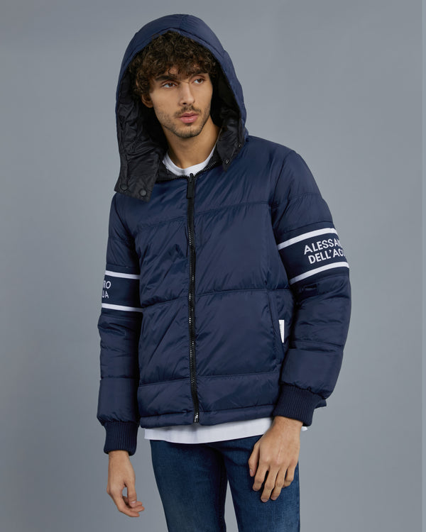 Alessandro Dell´acqua ADA Knitted Sleeve Reversible Puffer Jacket Black & Navy