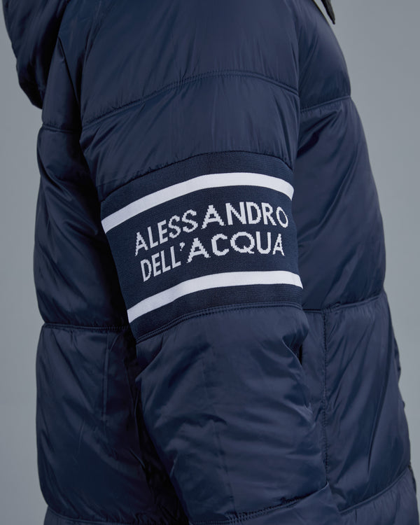 Alessandro Dell´acqua ADA Knitted Sleeve Reversible Puffer Jacket Black & Navy
