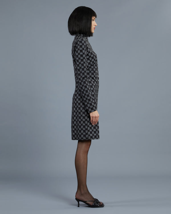 Alessandro Dell´acqua ADA Patterned Long Sleeve Dress Black