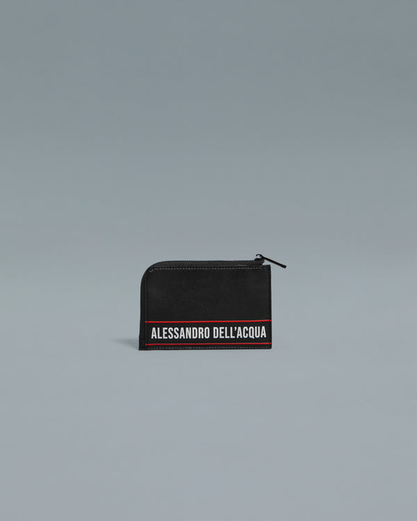 alessandro dell´acqua ADA Printed Zip Card Holder Black