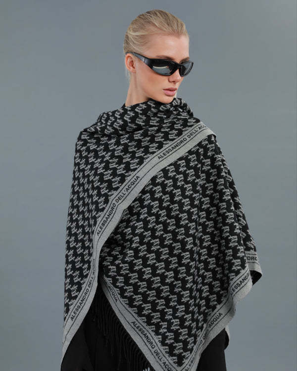 Alessandro Dell´acqua ADA Fringed Poncho Black