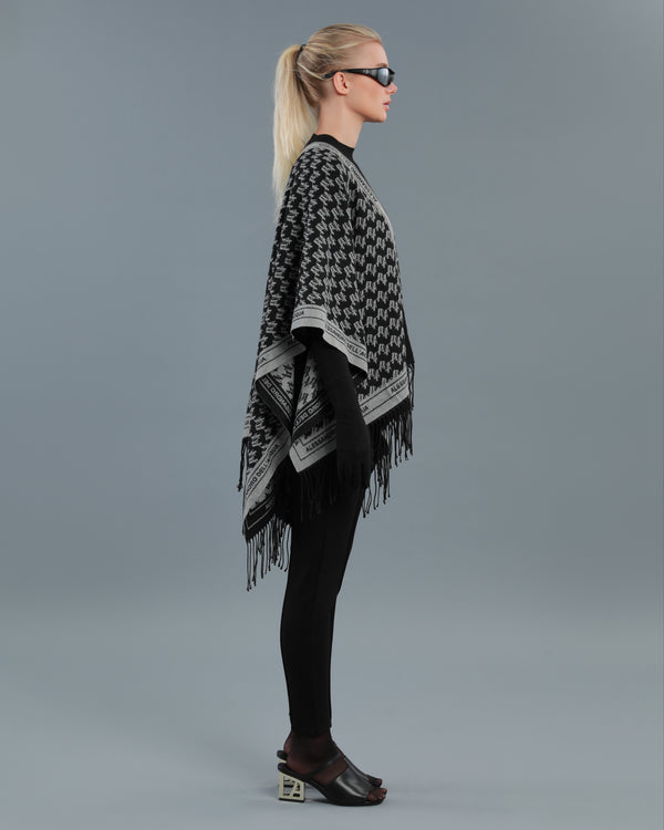 Alessandro Dell´acqua ADA Fringed Poncho Black