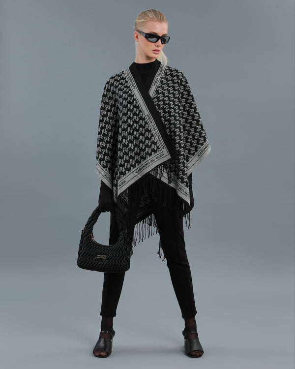 alessandro dell´acqua ADA Fringed Poncho Black
