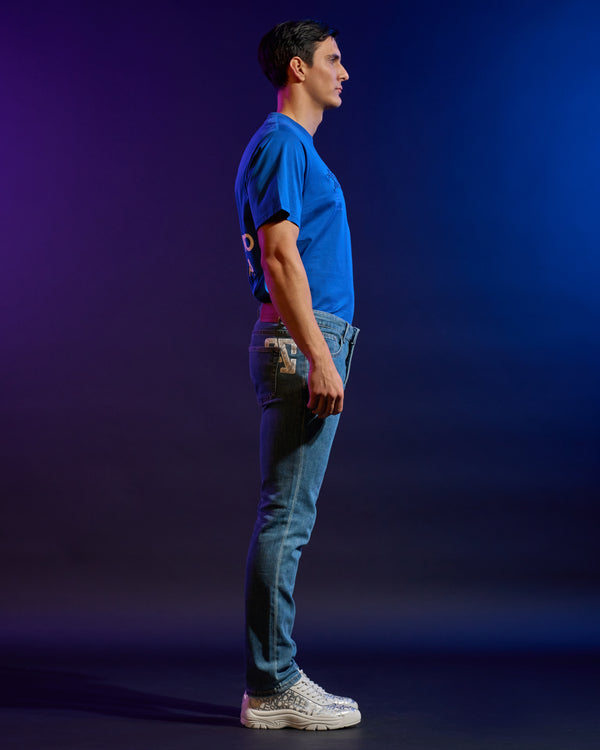 Alessandro Dell´acqua ADA Logo Slim Fit Jeans Blue