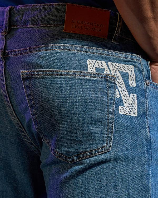 Alessandro Dell´acqua ADA Logo Slim Fit Jeans Blue
