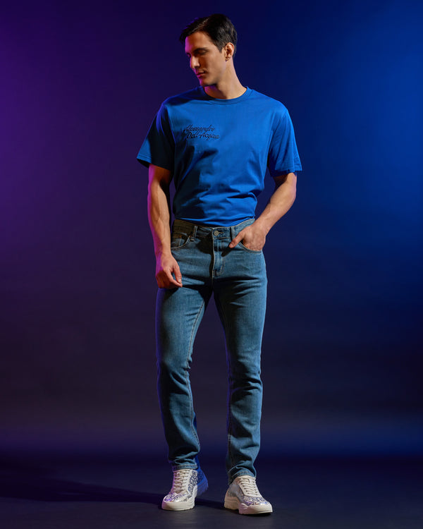 alessandro dell´acqua ADA Logo Slim Fit Jeans Blue