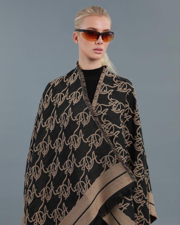 Alessandro Dell´acqua ADA Monogram Poncho Brown