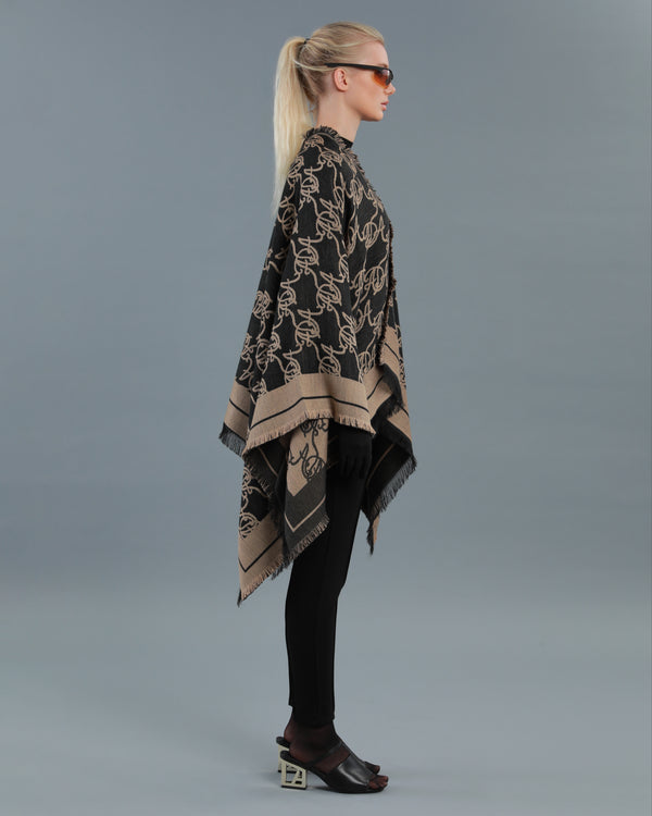 Alessandro Dell´acqua ADA Monogram Poncho Brown