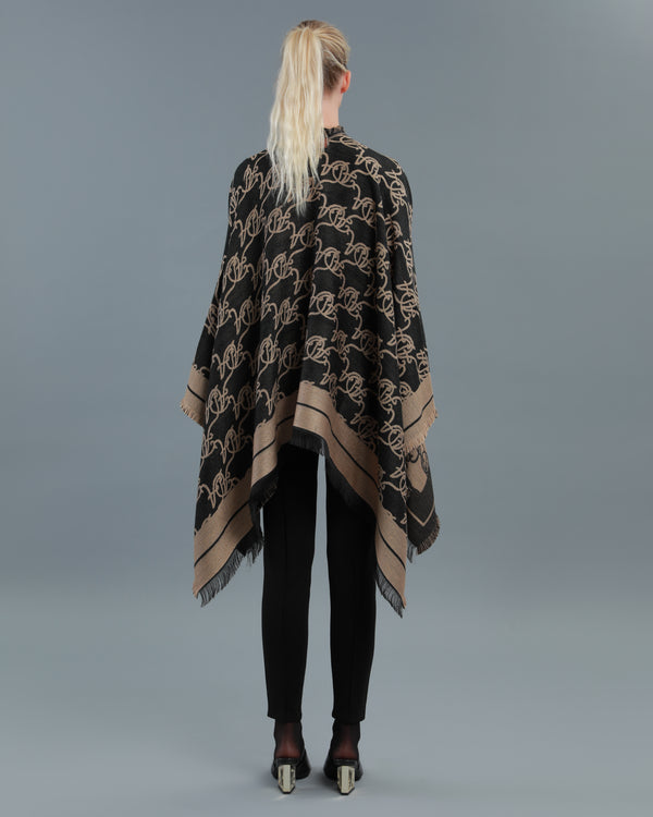 Alessandro Dell´acqua ADA Monogram Poncho Brown