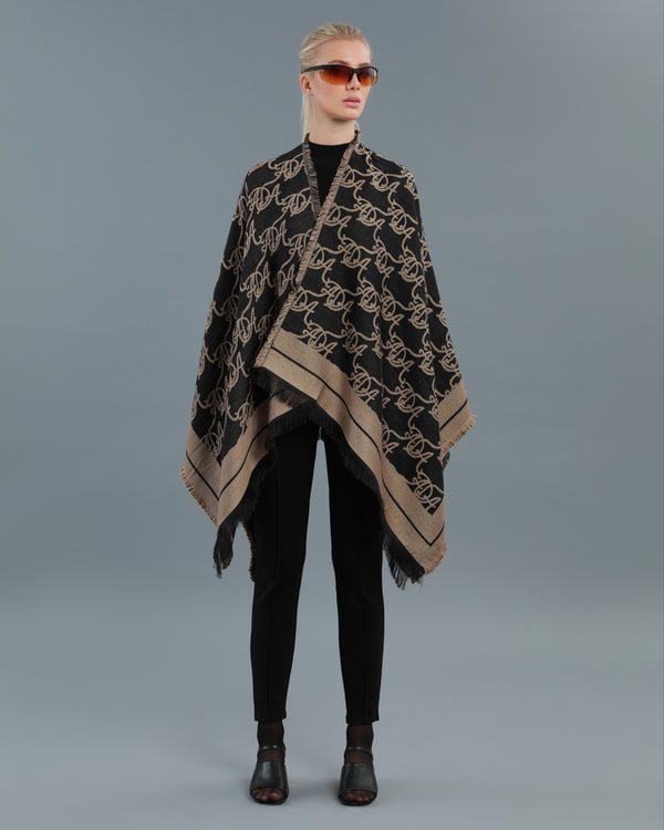 alessandro dell´acqua ADA Monogram Poncho Brown