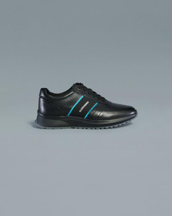 alessandro dell´acqua Brand Taped Sneakers Black