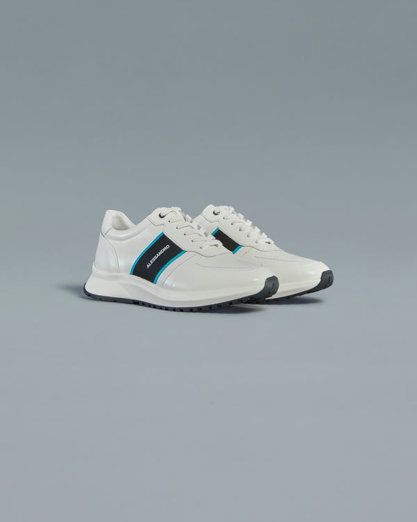 Alessandro Dell´acqua Brand Taped Sneakers White