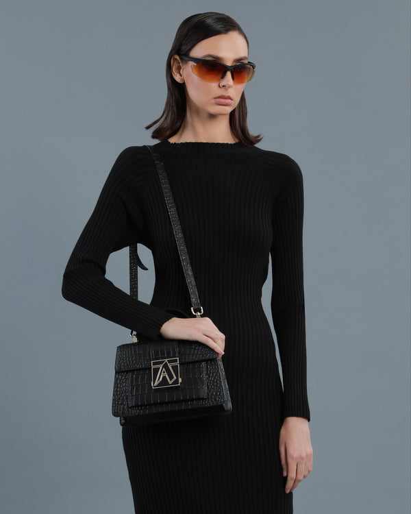 Alessandro Dell´acqua Cut-Out Knitted Dress Black