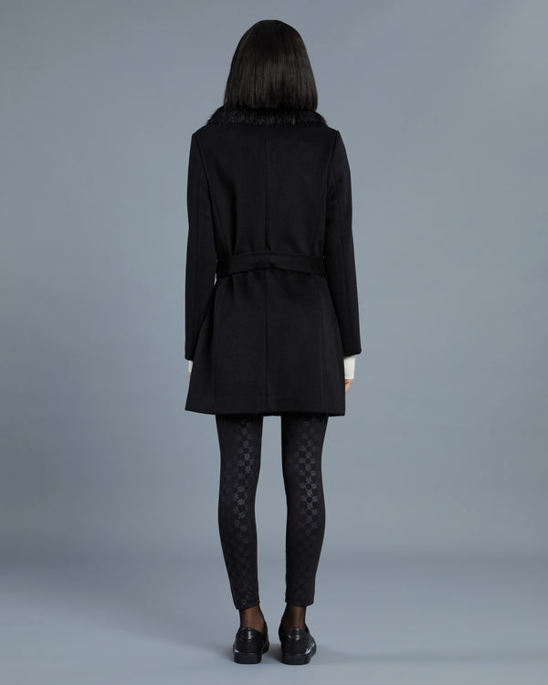 Alessandro Dell´acqua Faux Fur Belted Coat Black