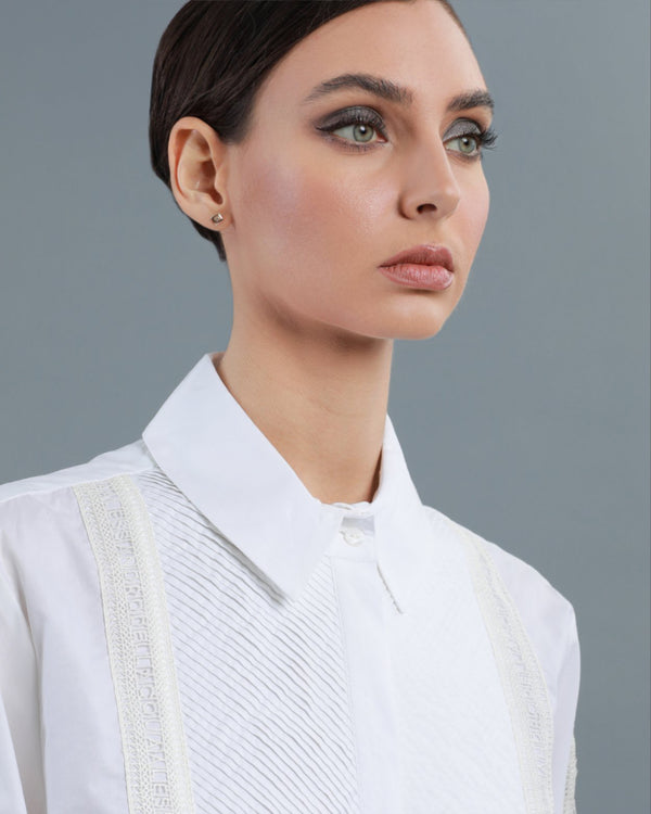 Alessandro Dell´acqua Lace Trim Shirt White