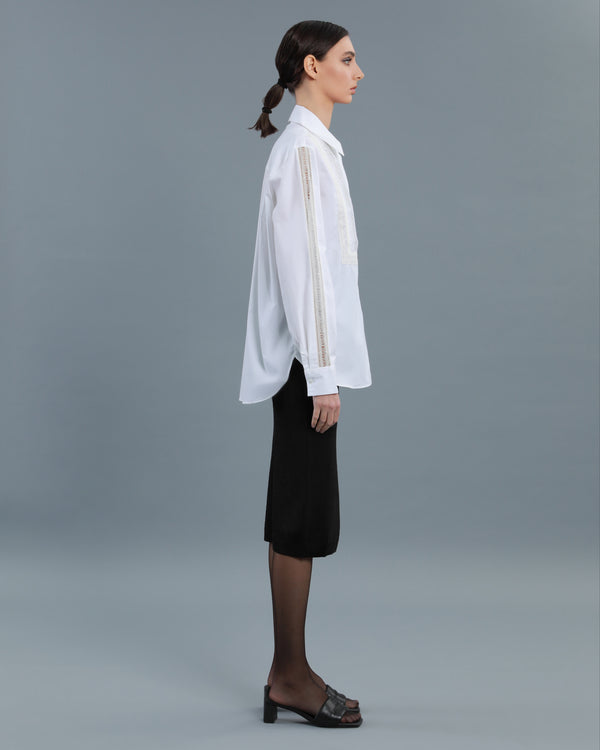 Alessandro Dell´acqua Lace Trim Shirt White